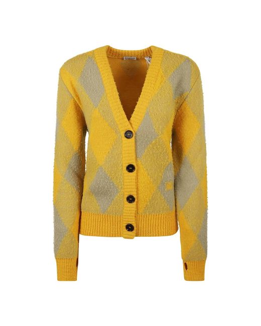 Burberry Truien & Vesten ,Veelkleurig ,Wol Cardigan in het Yellow