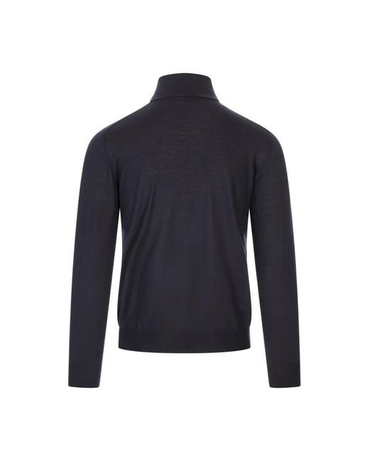 Fedeli Blue Turtlenecks for men