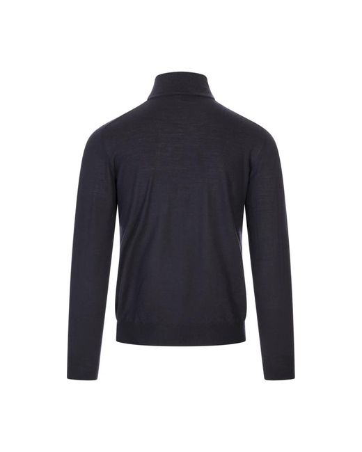 Fedeli Blaue Wollpullover in Blue für Herren
