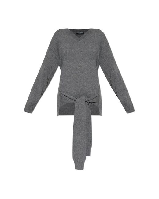 Dolce & Gabbana Trui Met Stropdasdetail in het Gray