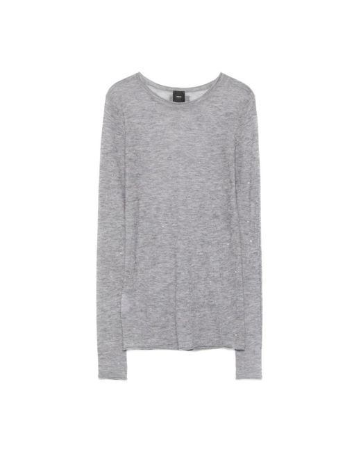 Pinko Gray Grauer Wollmischung Stylischer Pullover