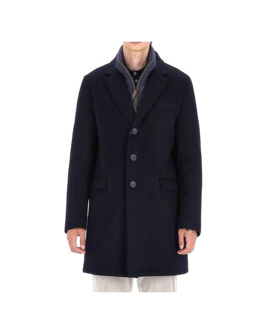 Herno Blue Single-Breasted Coats for men