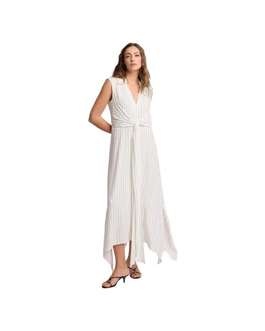 Kocca Kleedjes ,Wit ,Asymmetrische Jurk Met Strepen in het White