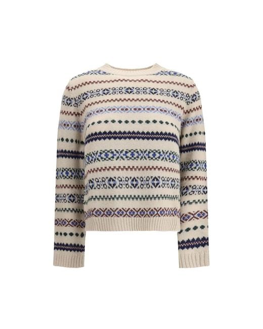 Max Mara White Round-Neck Knitwear
