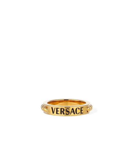 Versace Metallic Metall-Logo-Ring Hergestellt