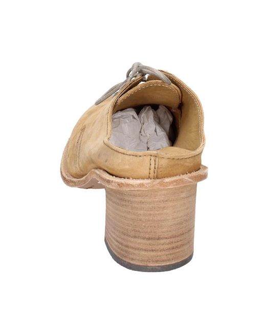 Moma Natural Heeled Mules
