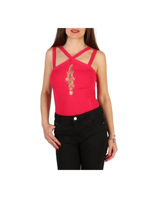 Guess Red Sleeveless Tops