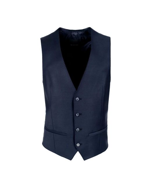 Roy Robson Jassen ,Blauw ,Wol Blauwe Slim Fit Mouwloze Vest in het Blue voor heren