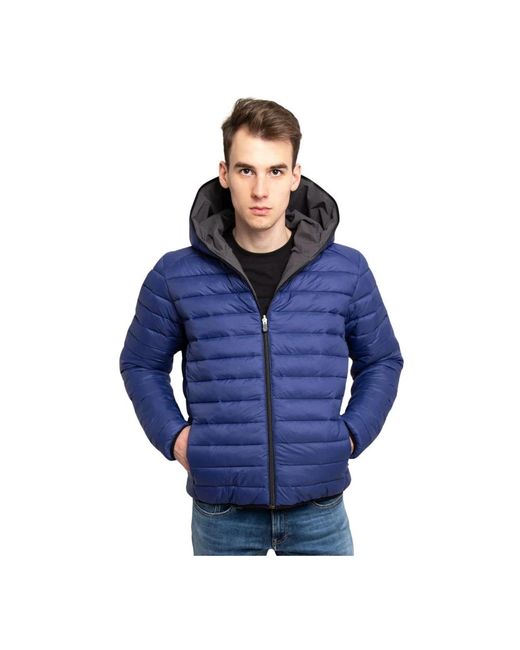 Save The Duck Jassen ,Blauw ,Omkeerbare Jas Met Plumtech Technologie in het Blue voor heren