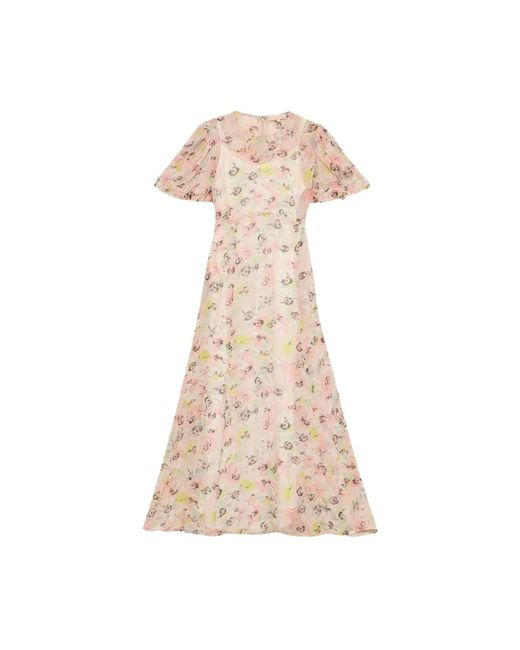 byTiMo Kleedjes ,Veelkleurig ,Chiffon Elegante Chiffon Midi Jurk in het Natural