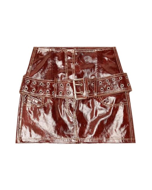 DIESEL Red Leather Skirts