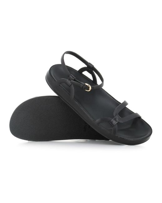 Roberto Del Carlo Black Flat Sandals
