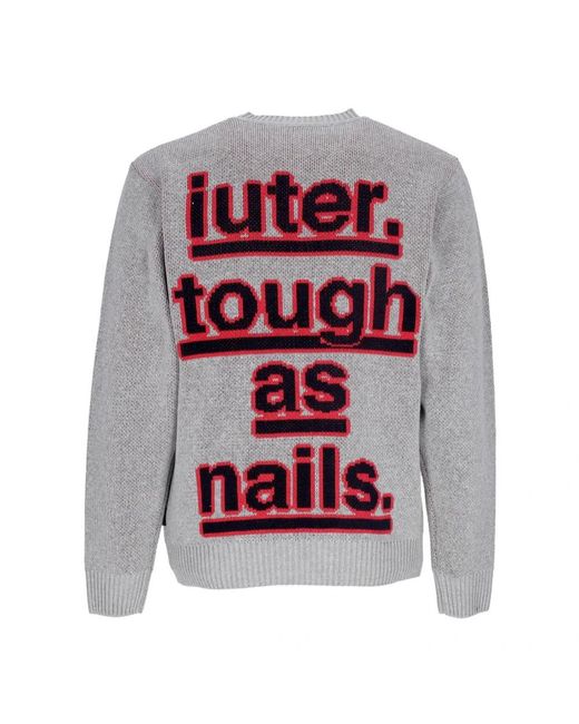 Iuter Gray Round-Neck Knitwear for men