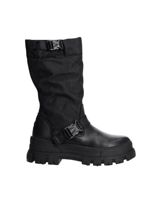 Buffalo Black Aspha Com On High Boots