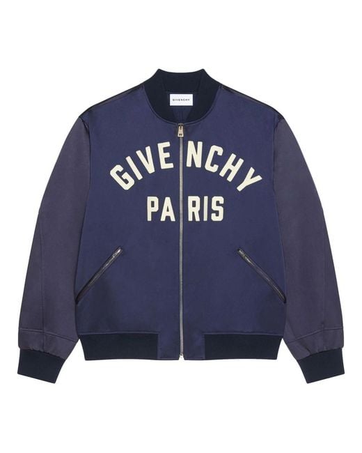Givenchy Jassen ,Blauw ,Satijn Satijnen Bomberjack in het Blue voor heren