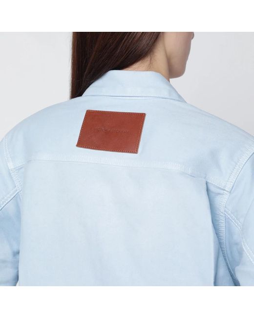 Victoria Beckham Jassen ,Blauw ,Denim Denim Trucker Jacket in het Blue
