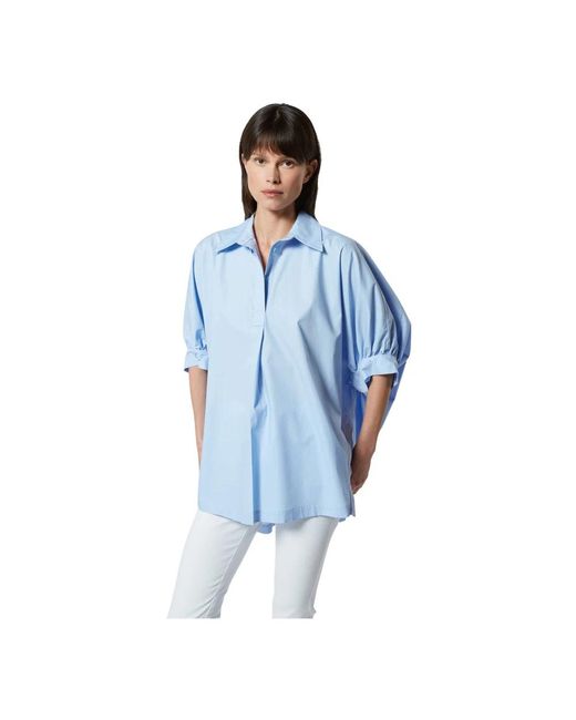Silvian Heach Oversized Shirt Met Ballonmouwen in het Blue