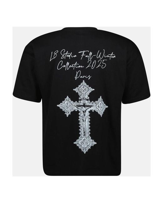 L8 Studio Tops ,Zwart ,T-Shirt Cathédrale in het Black voor heren