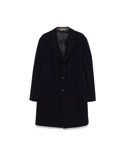 Canali Dunkelblauer Knopfmantel in Blue für Herren
