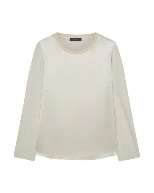 Elena Miro Overhemden ,Viscose T-Shirt in het White