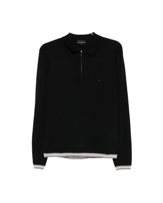 Emporio Armani Black Polo Shirts for men