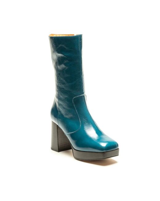 Angel Alarcon Blue Heeled Boots
