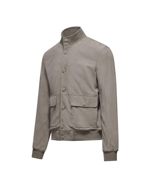 Bomboogie Gray Leather Jackets for men