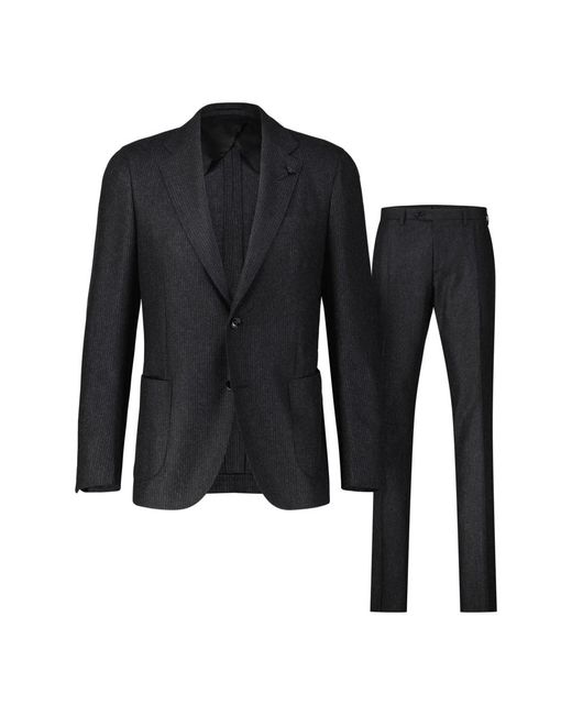 Lardini Kostuums ,Zwart ,Wol Klassieke Wollen Pak Set in het Black voor heren
