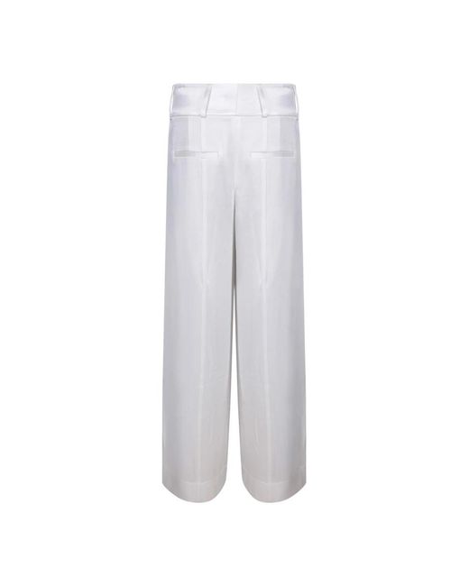Alice + Olivia White Wide Trousers
