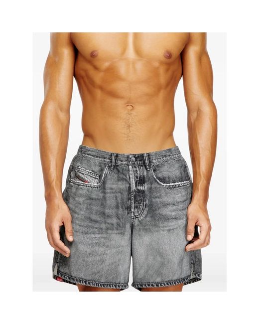 DIESEL Gray Denim Shorts for men
