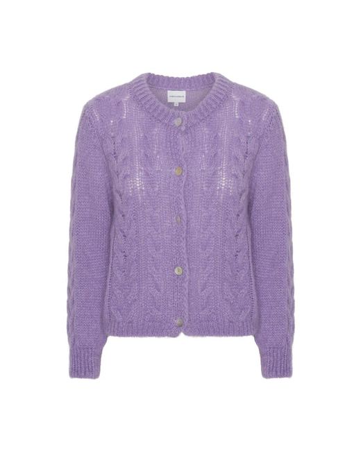 American Dreams Truien & Vesten ,Paars ,Wol Frankie Kabel Gebreid Vest in het Purple