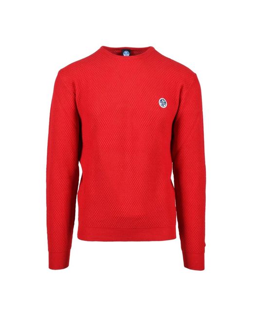 Round-Neck Knitwear di North Sails in Red da Uomo