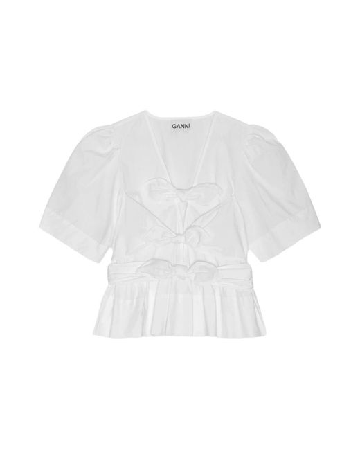 Blouses Ganni de color White
