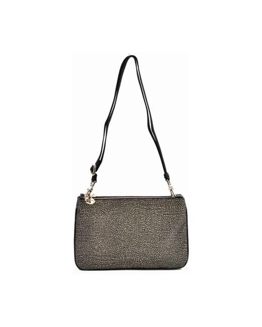 Borbonese Gray Flache Crossbody-Tasche Aus Technischem Stoff