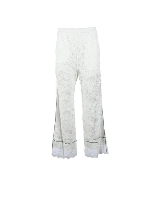 MSGM Broeken ,Wit ,Katoen Stijlvolle Nylon Katoenen Broek in het White