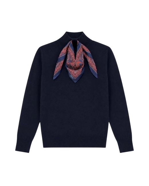 Seventy Blue Pullover Mit Rollkragen