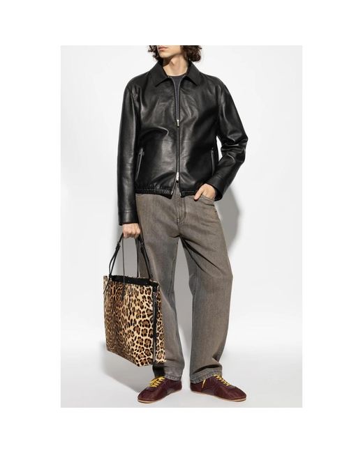 Ferragamo Jassen ,Zwart ,Leer Leren Jas in het Black voor heren