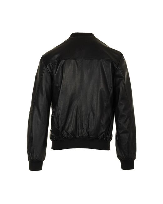 Peuterey Black Leather Jackets for men