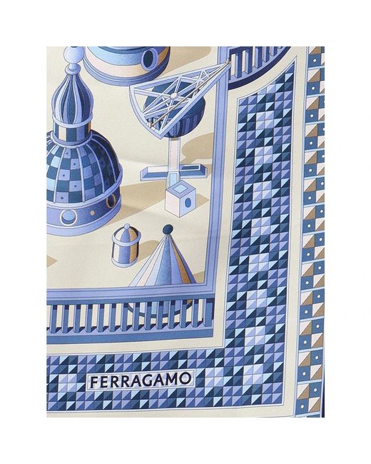 Ferragamo Blue Silky Scarves