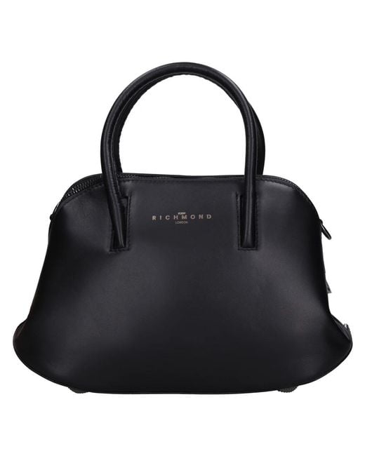 John Richmond Black Leather Satchel