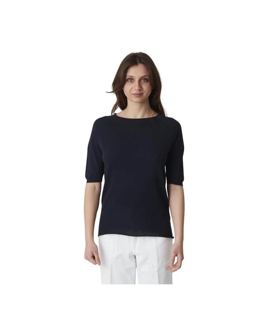 Alpha Studio Tops ,Blauw Ronde Hals Shirt in het Blue