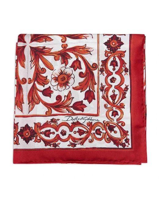 Dolce & Gabbana Red Silk Scarves