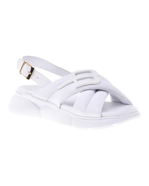 Baldinini White Sandal in calfskin
