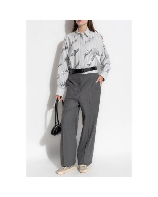 Stella McCartney Overhemden ,Blauw ,Pailletten Shirt Met Glinsterende Pailletten in het Gray