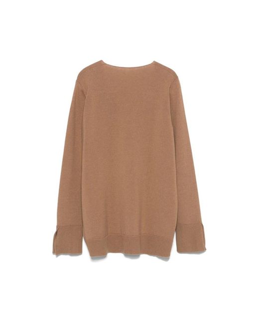 Le Tricot Perugia Brown V-Neck Knitwear