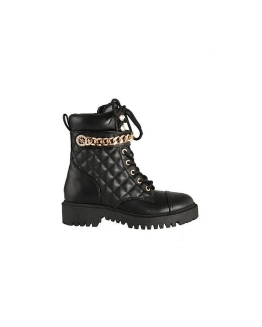 Guess Black Lace-Up Boots