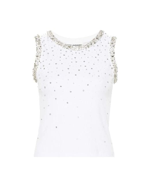 Des Phemmes White Stylishe Tops Für Frauen