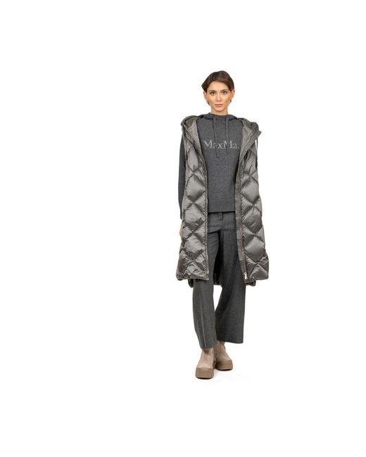 Max Mara Jassen ,Grijs ,Padded Midi Gilet in het Gray