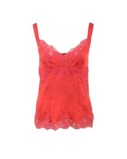 Dolce & Gabbana Red Sleeveless Tops