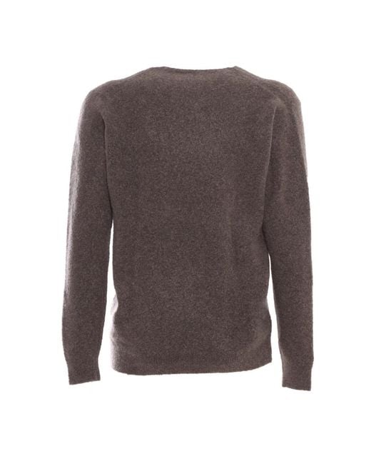 Fedeli Brown Round-Neck Knitwear for men